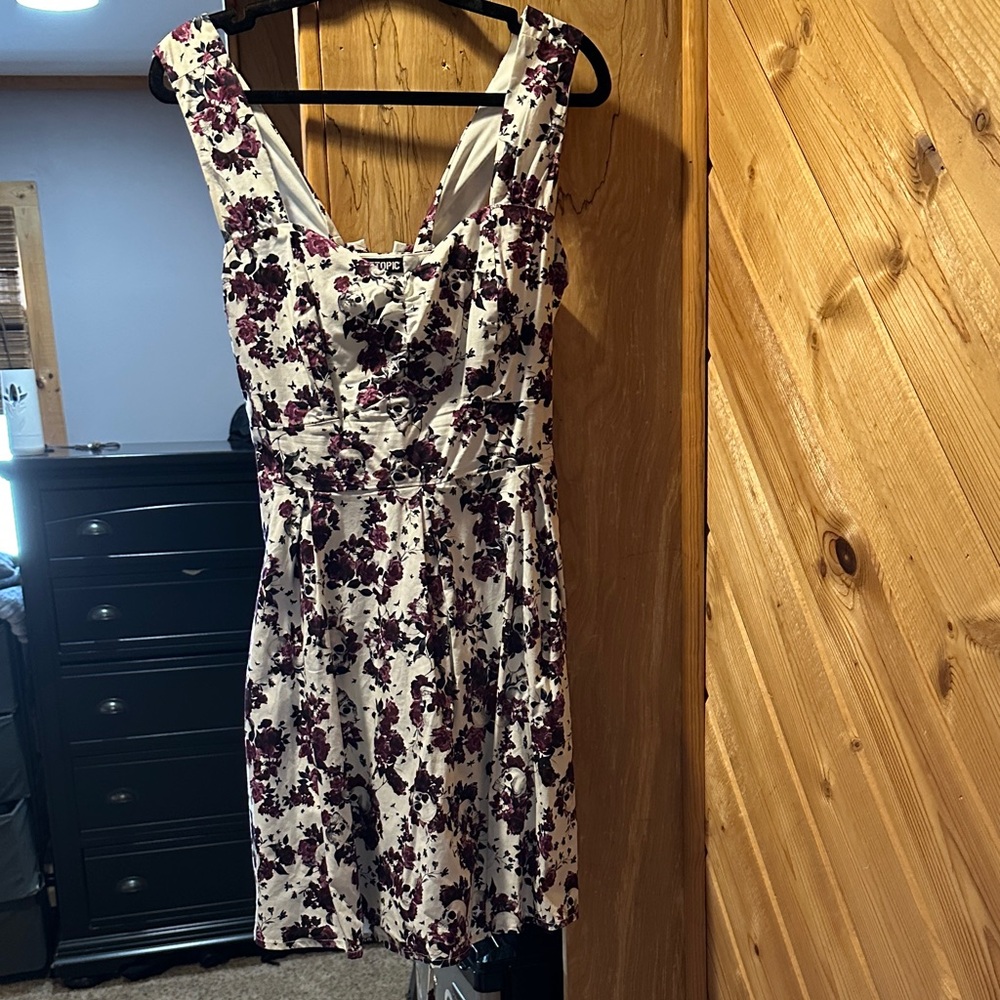 Hot Topic Black and Purple Floral Mini Dress